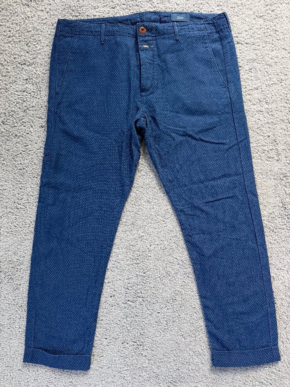 Closed Navy Blue Dotted Chinos - Men's Sz. 33 - Excellent Pre-Owned Condition